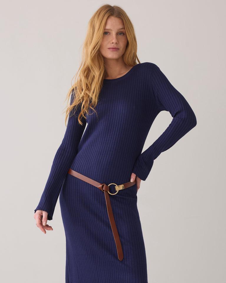 summum Leren riem knoopsluiting