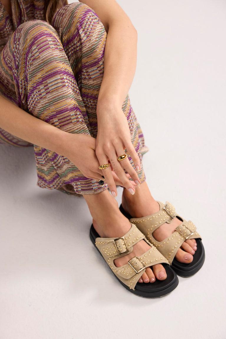 Summum Leren Sandaal Met Studs