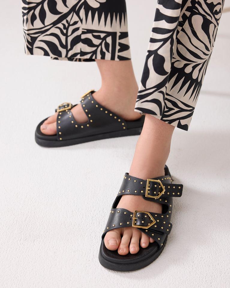 Summum Leren Sandaal Met Studs