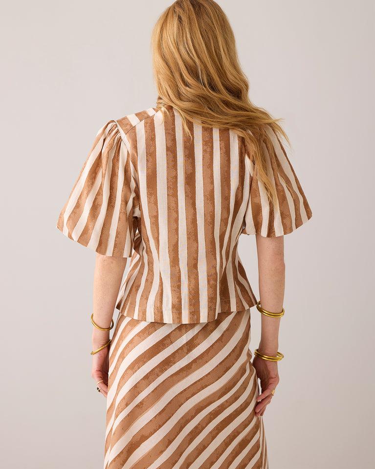 Summum Linnenblend Blousejasje Met Streep