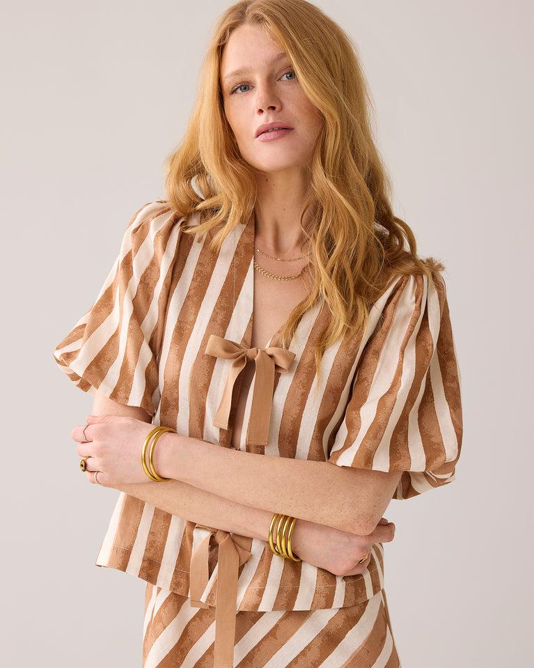 Summum Linnenblend Blousejasje Met Streep