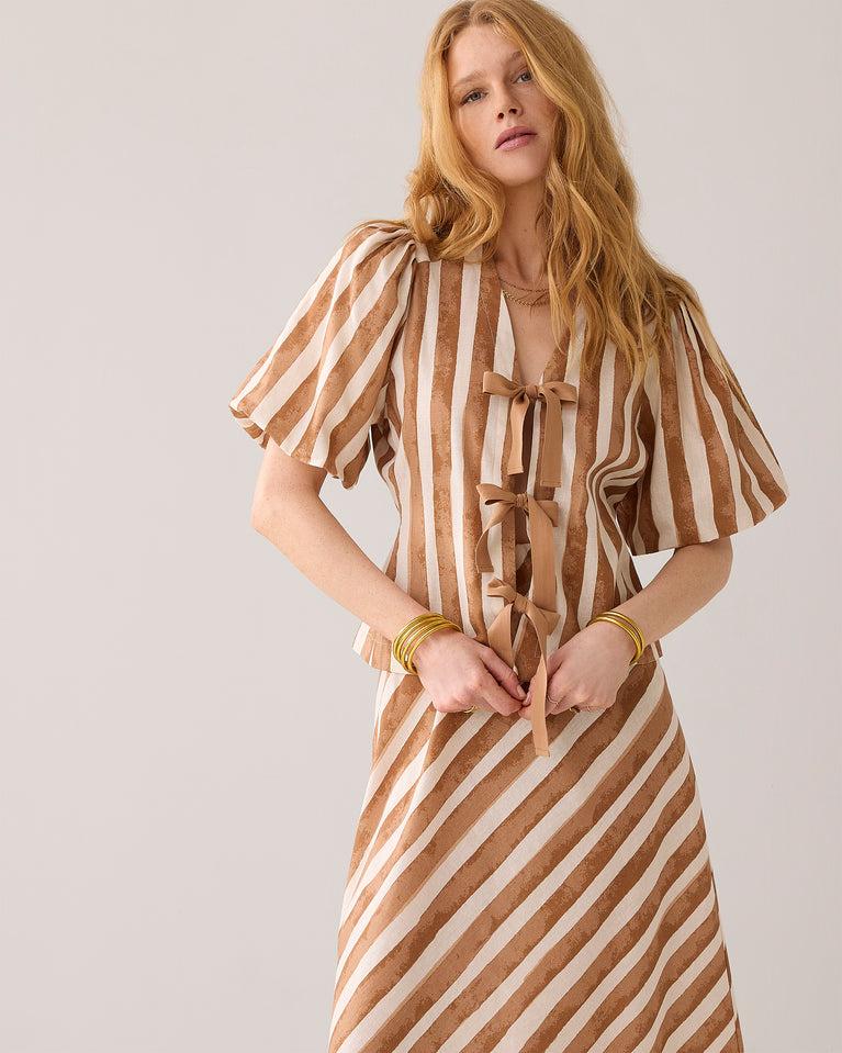 Summum Linnenblend Blousejasje Met Streep