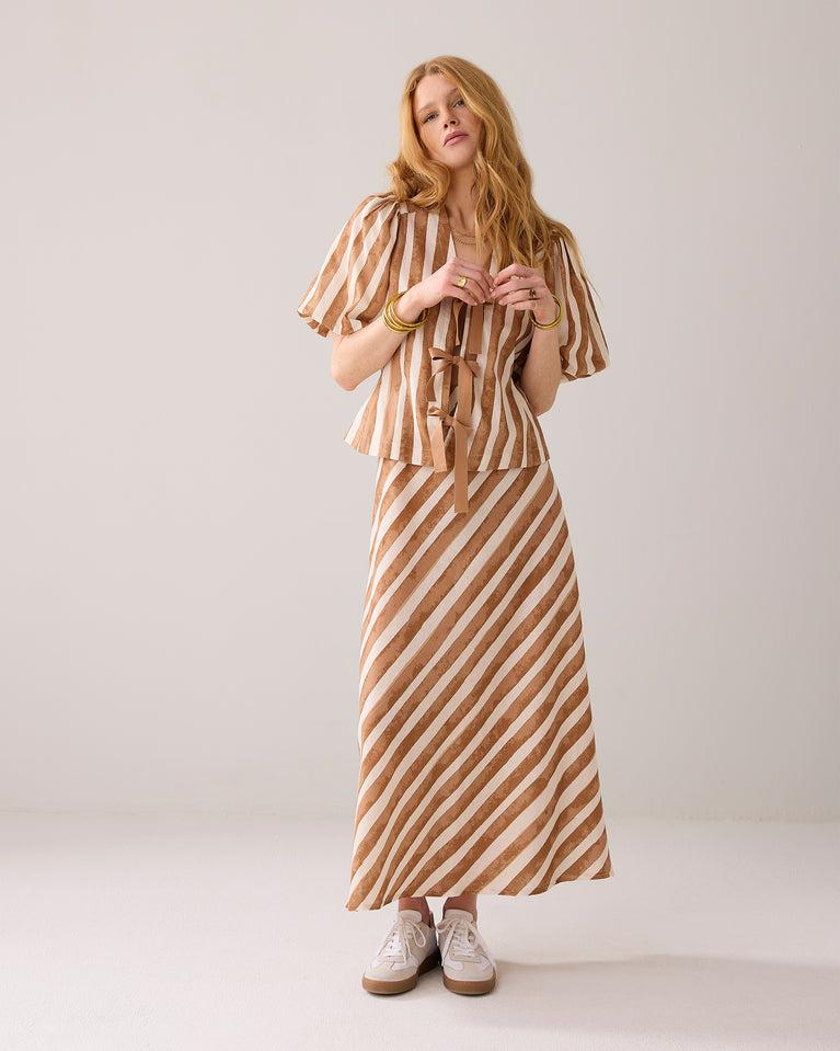 summum Linnenblend blousejasje met streep