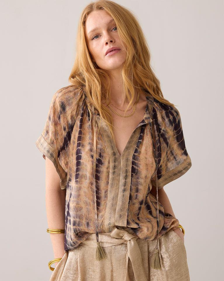 summum Losvallende blouse tie-dye