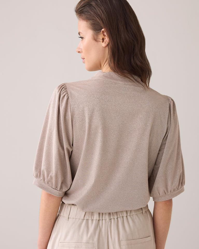 Summum Lurex-top Met Pofmouwen