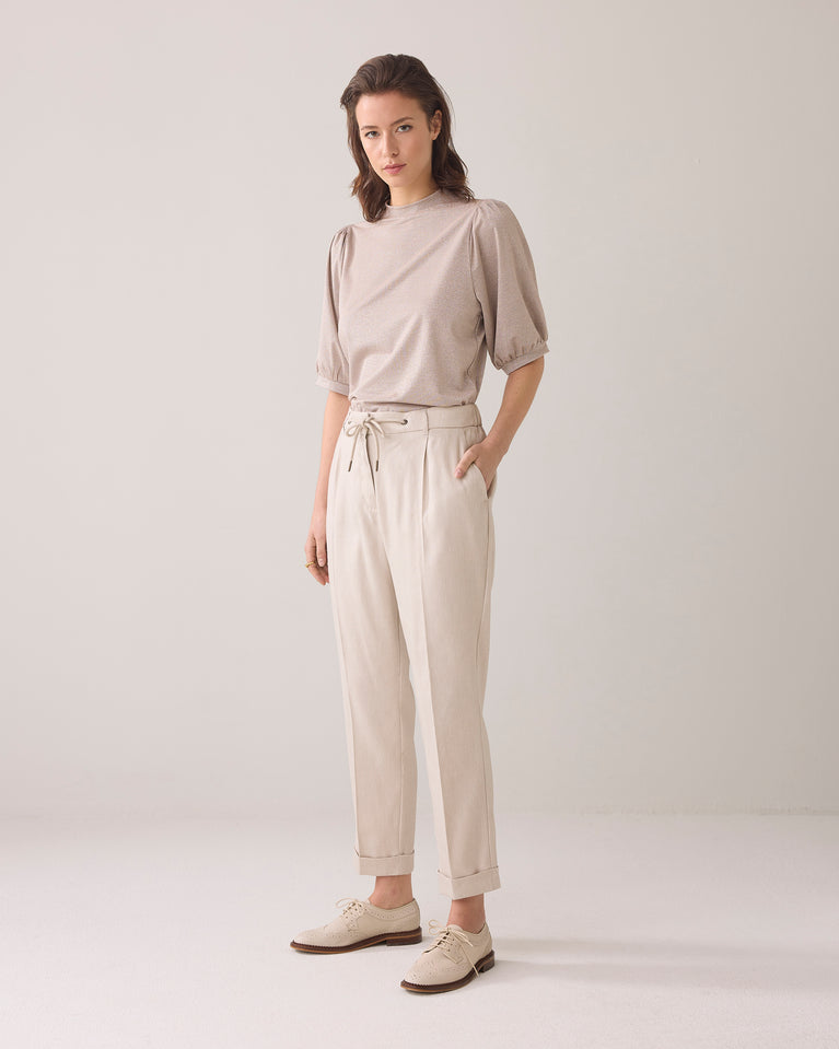 Summum Lurex-top Met Pofmouwen