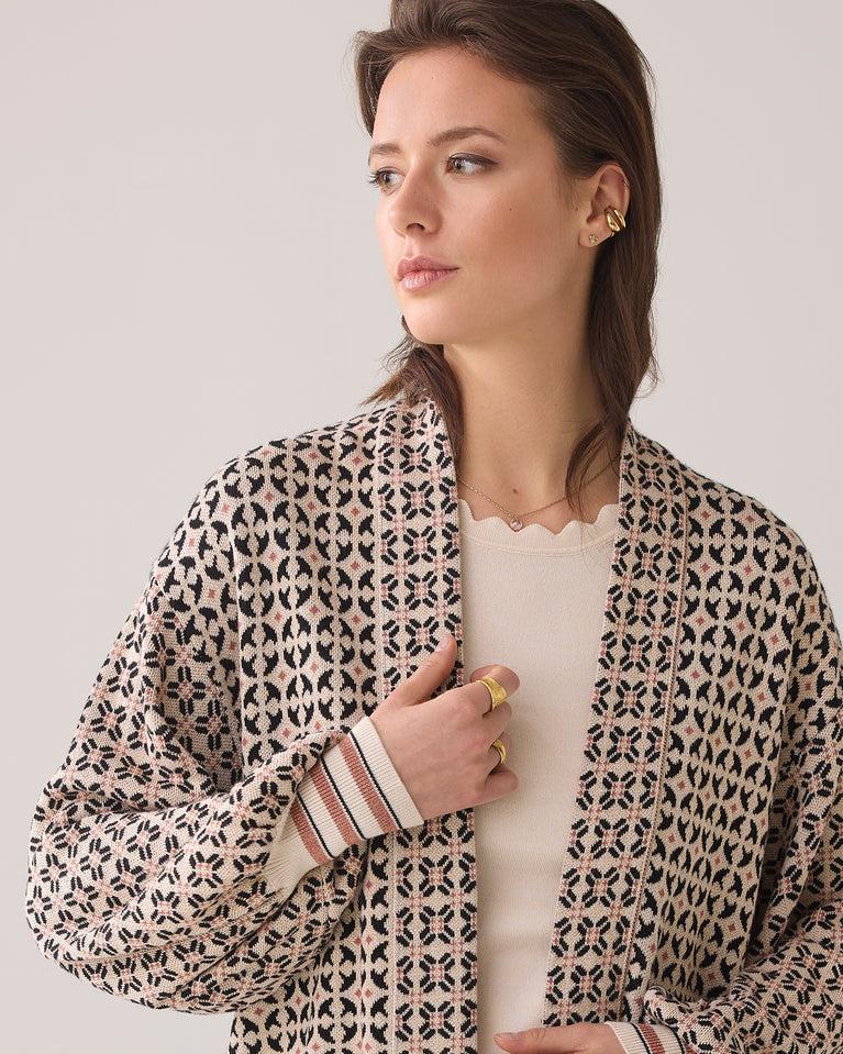 Summum Luxe Jacquard Kimono Vest