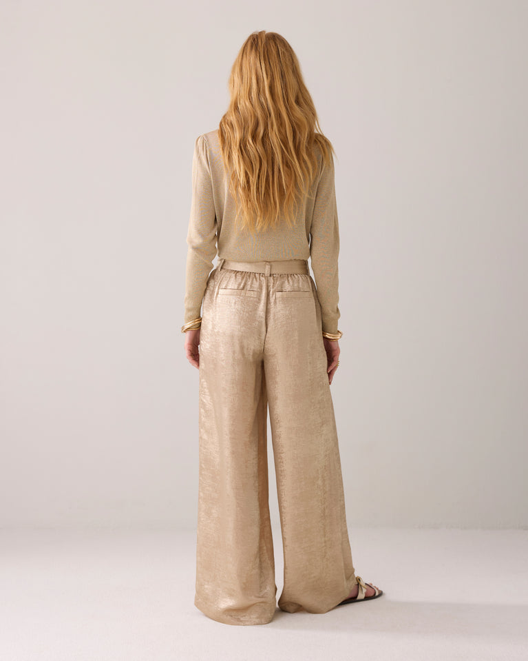 Summum Metallic Broek Wijde Pijp