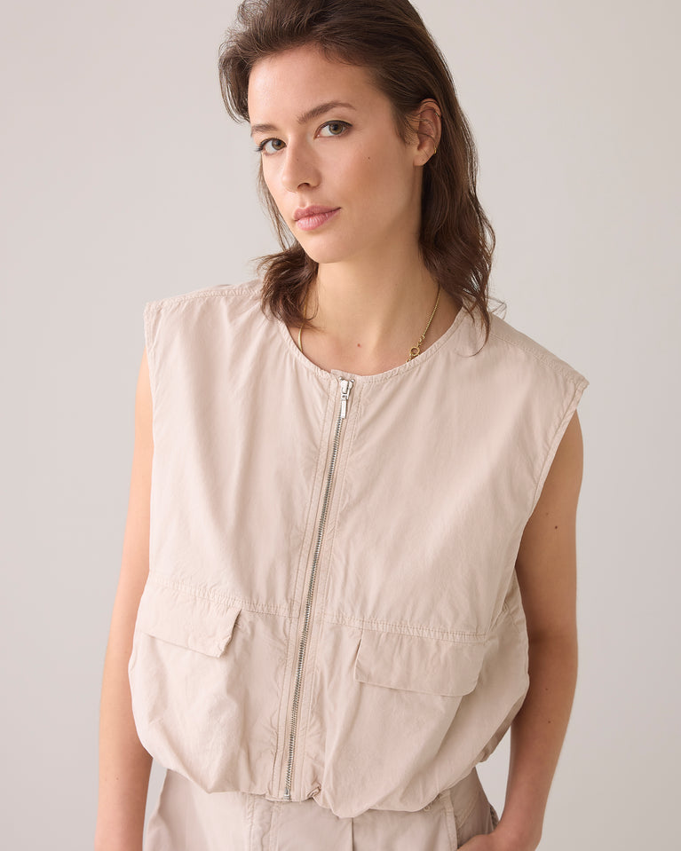 summum Mouwloos bombergilet crispy katoen