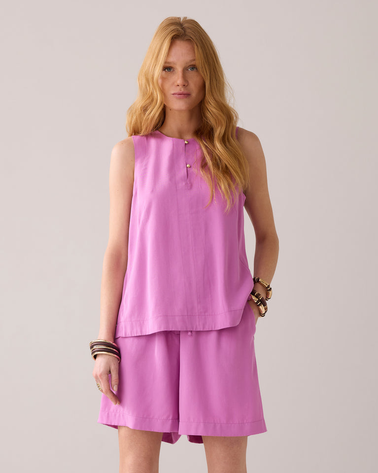 Summum Mouwloze Top Met Plooidetail