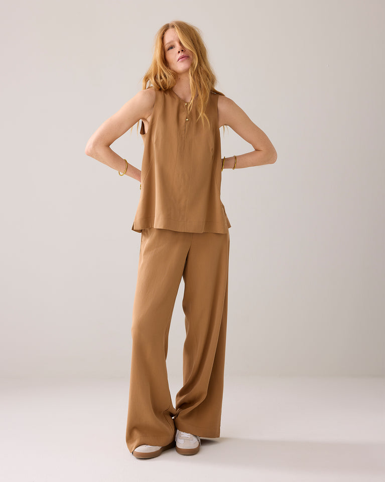 Summum Mouwloze Top Met Plooidetail