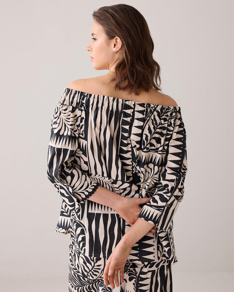 Summum Off-shoulder Blouse Two-tone