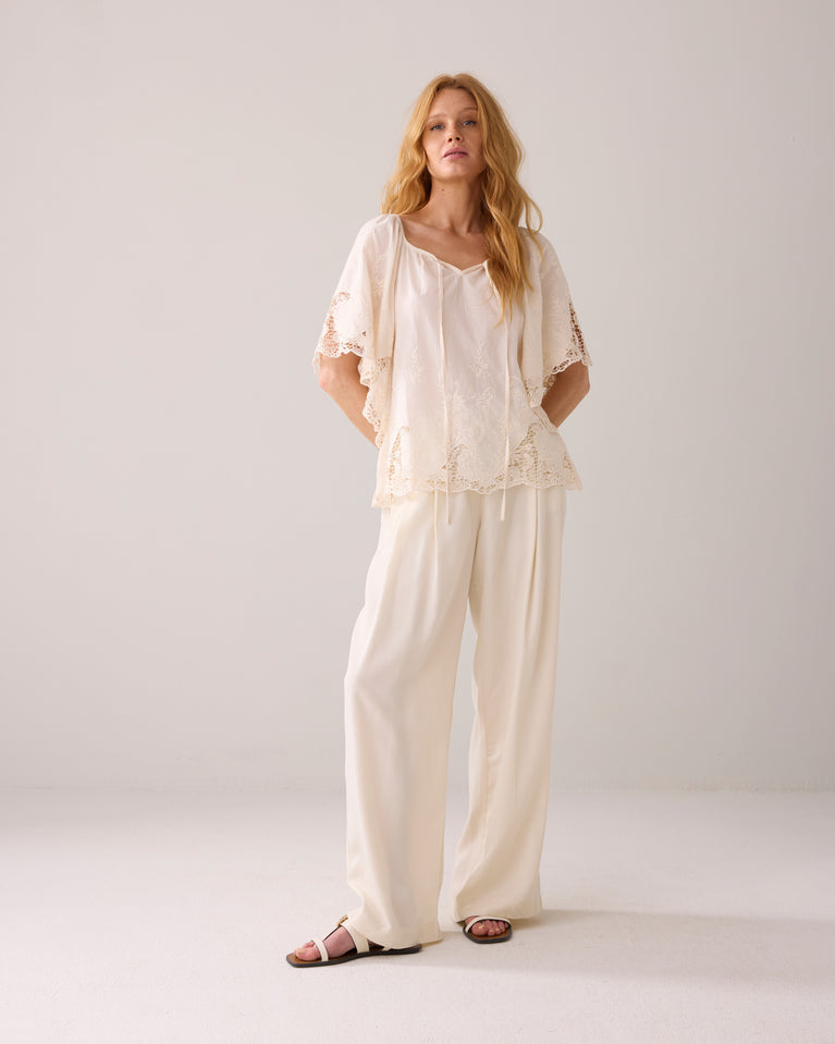 Summum Opengewerkte Katoenen Top