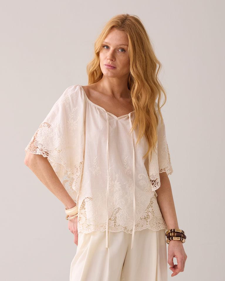 Summum Opengewerkte Katoenen Top