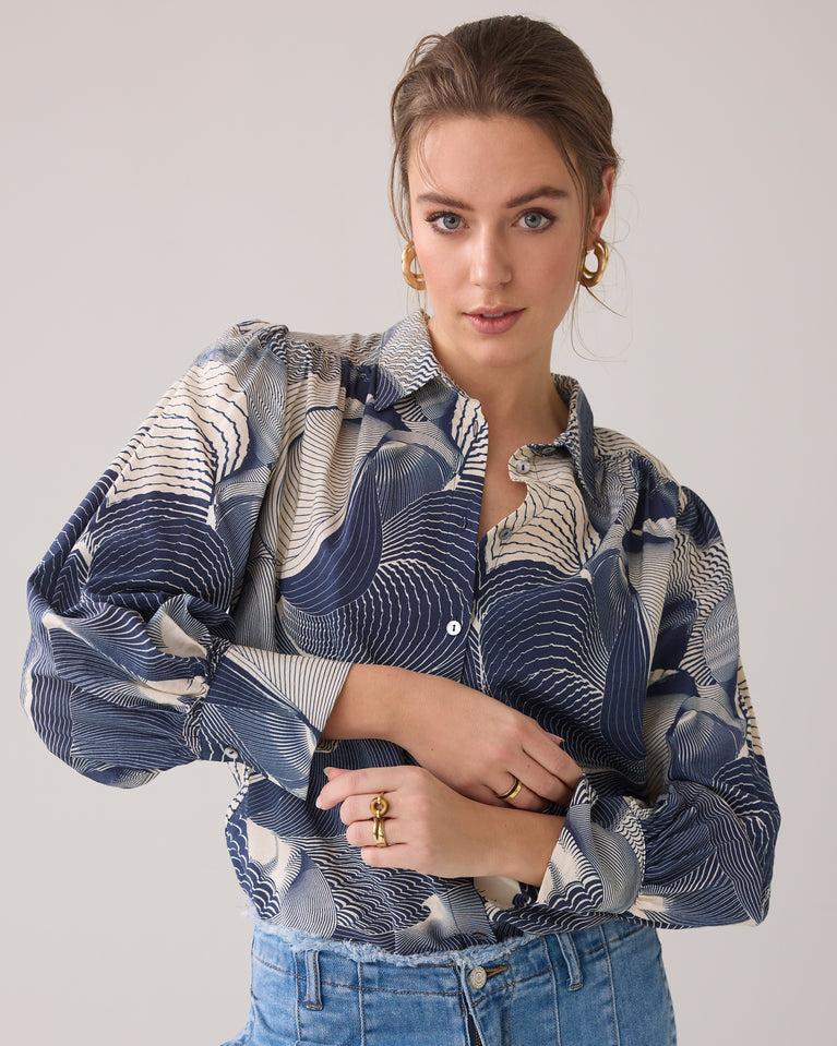 Summum Overhemdblouse Wave Print