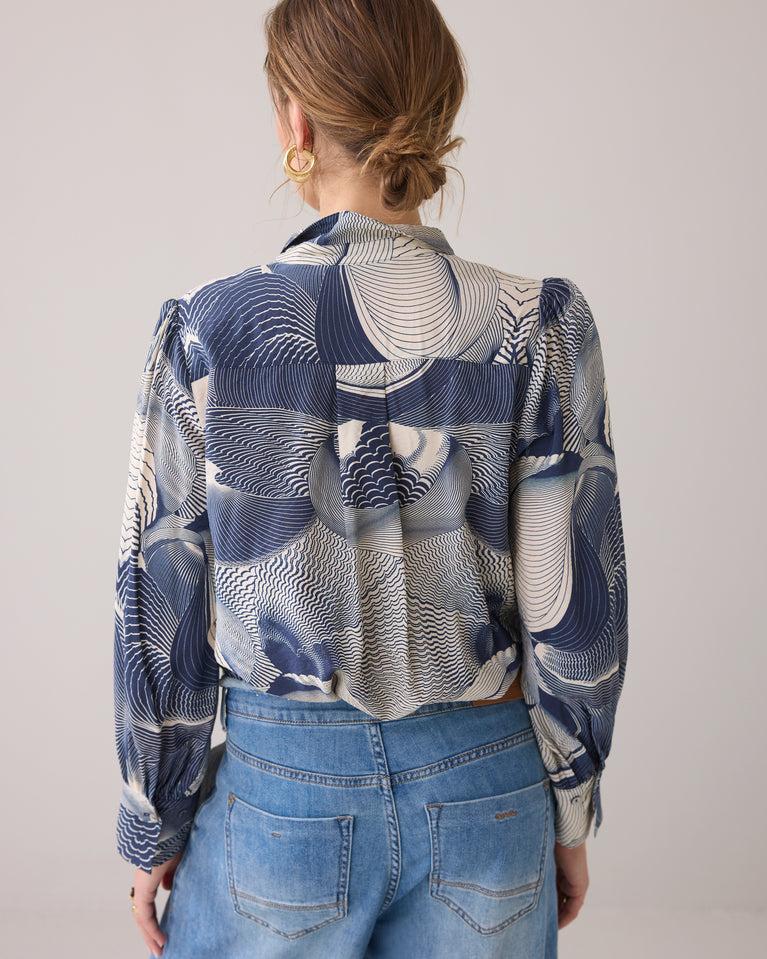 Summum Overhemdblouse Wave Print