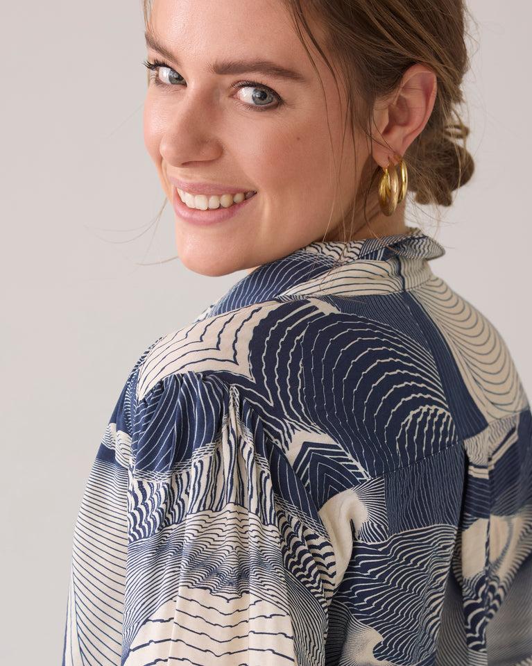 Summum Overhemdblouse Wave Print