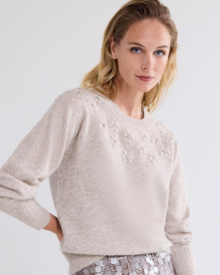 summum Raglansweater met pofmouwen en embroidery