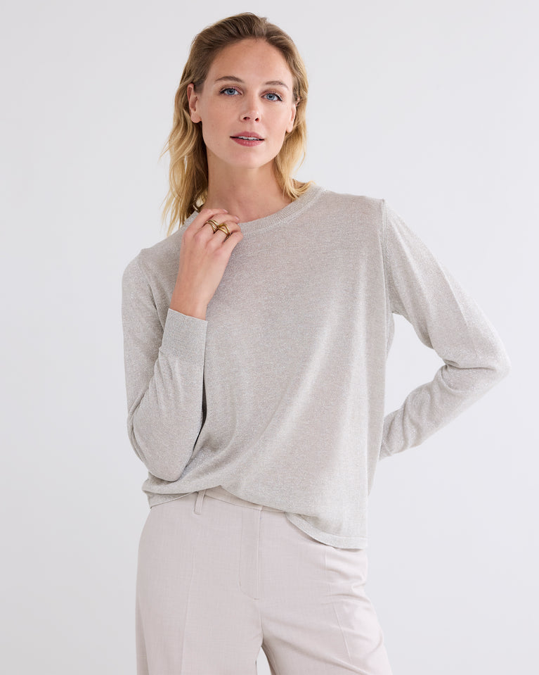 summum Rechte basic trui met lurex garen