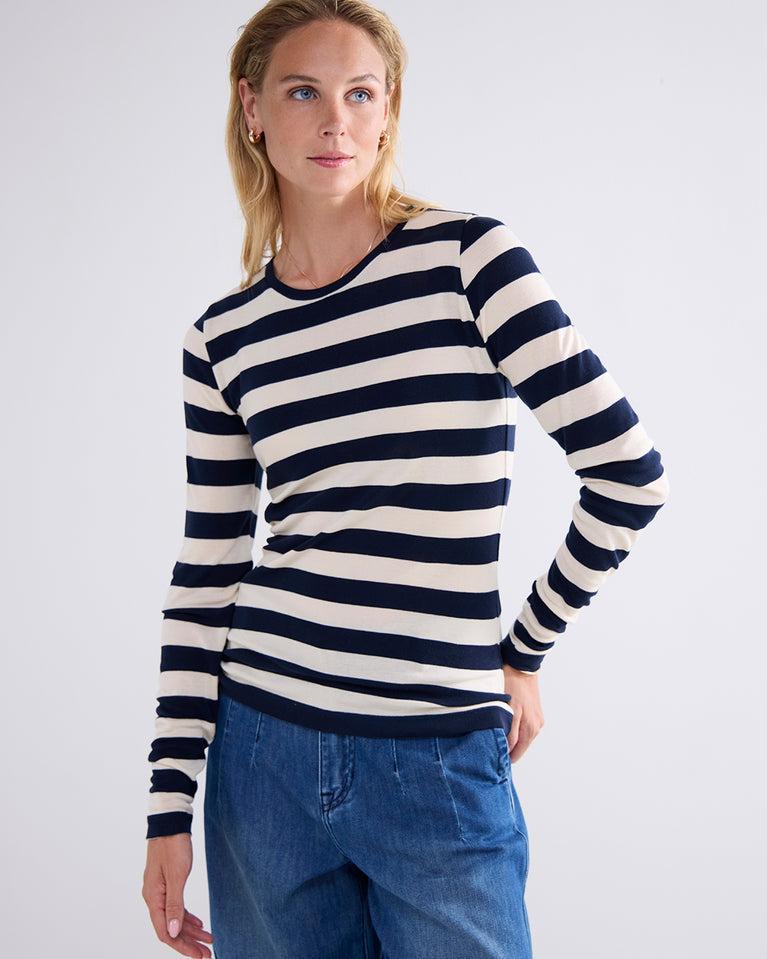 summum Round neck Sheer Jersey Stripe
