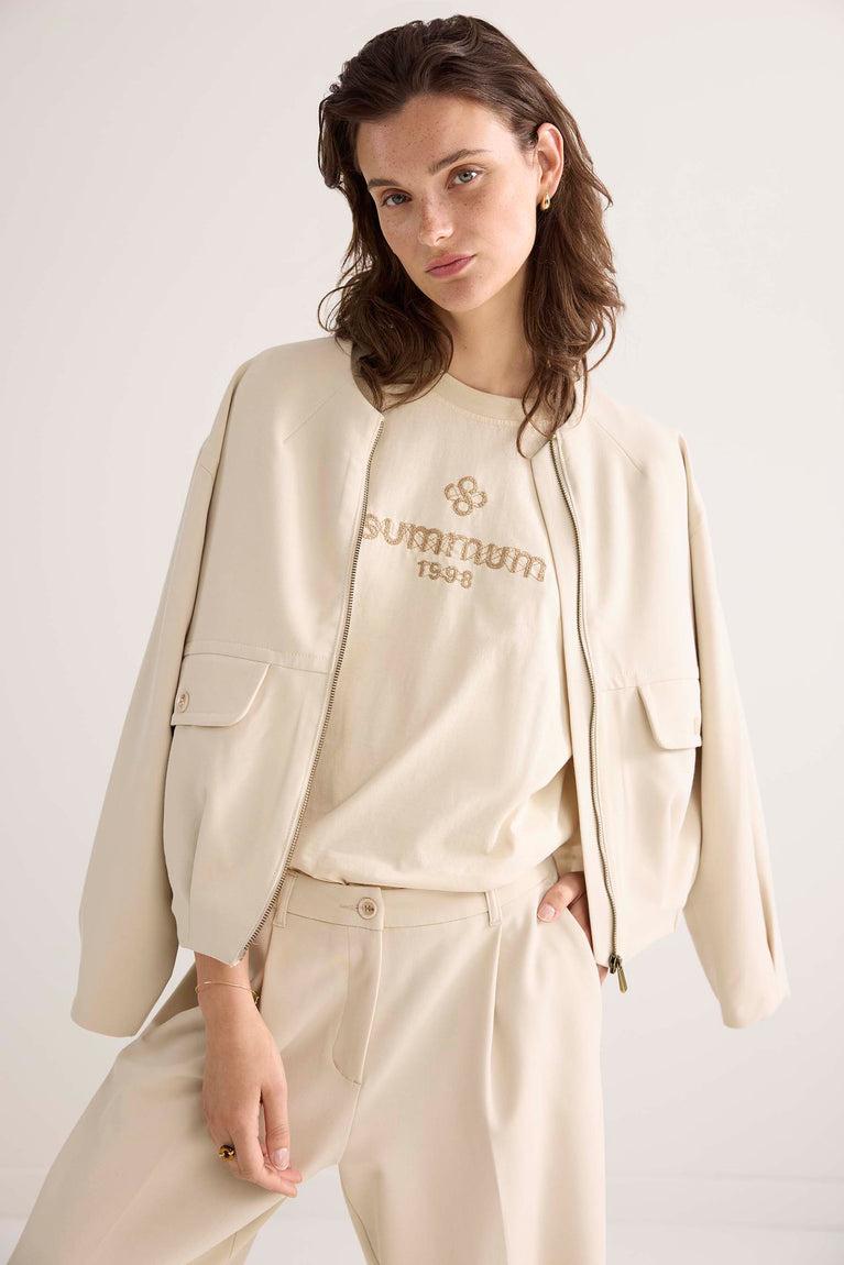 summum Ruimvallend bomberjack met klepzakjes