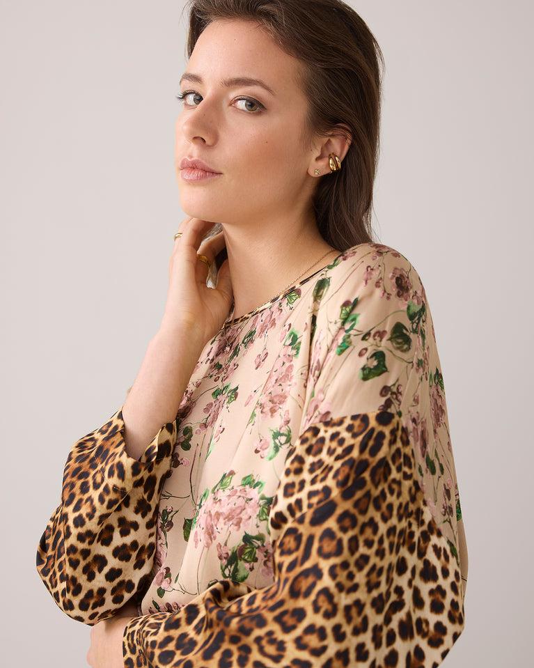 summum Ruimvallende top met print