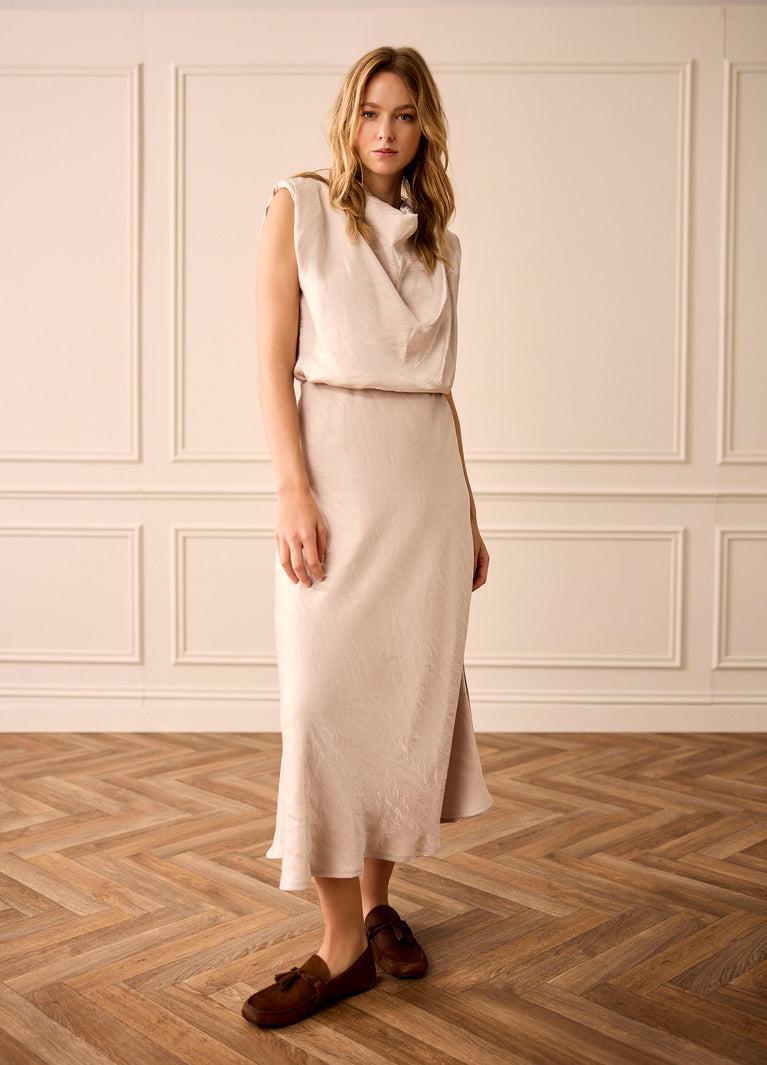 summum Schuin van draad lange rok met glans