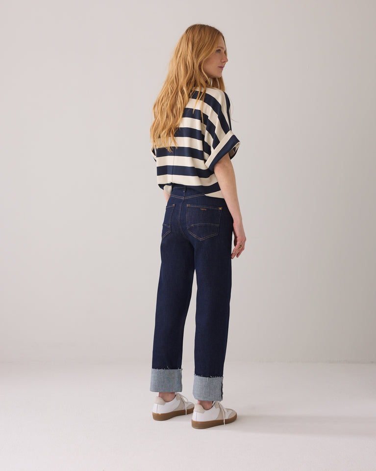 Summum Straight Leg Jeans Met Omslag