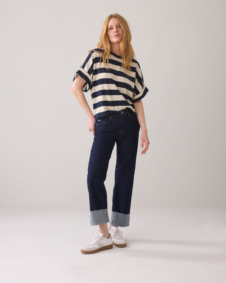 summum Straight leg jeans met omslag