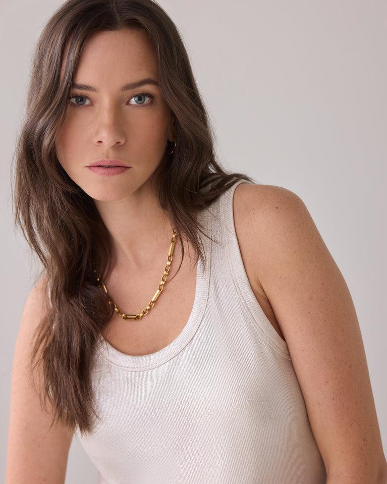 Summum Tanktop Van Stretch Ribstof