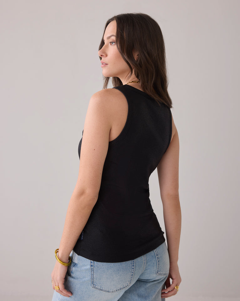 Summum Tanktop Van Stretch Ribstof