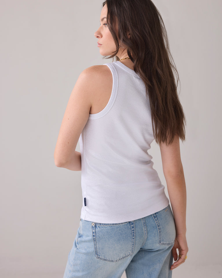 Summum Tanktop Van Stretch Ribstof