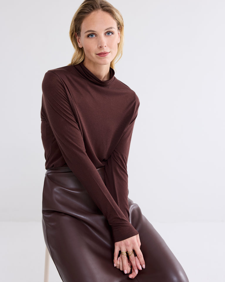 summum Top met col van viscose-wol mix