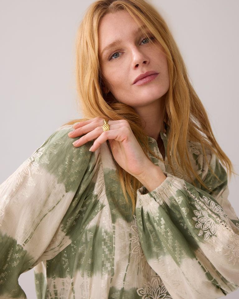 Summum Top Met Tie Dye Print En Lurex