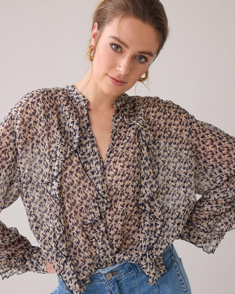 summum Top ruffles petit-fleur