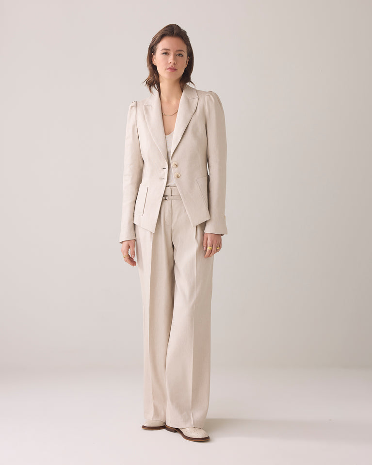 summum Wijde broek linnenlook