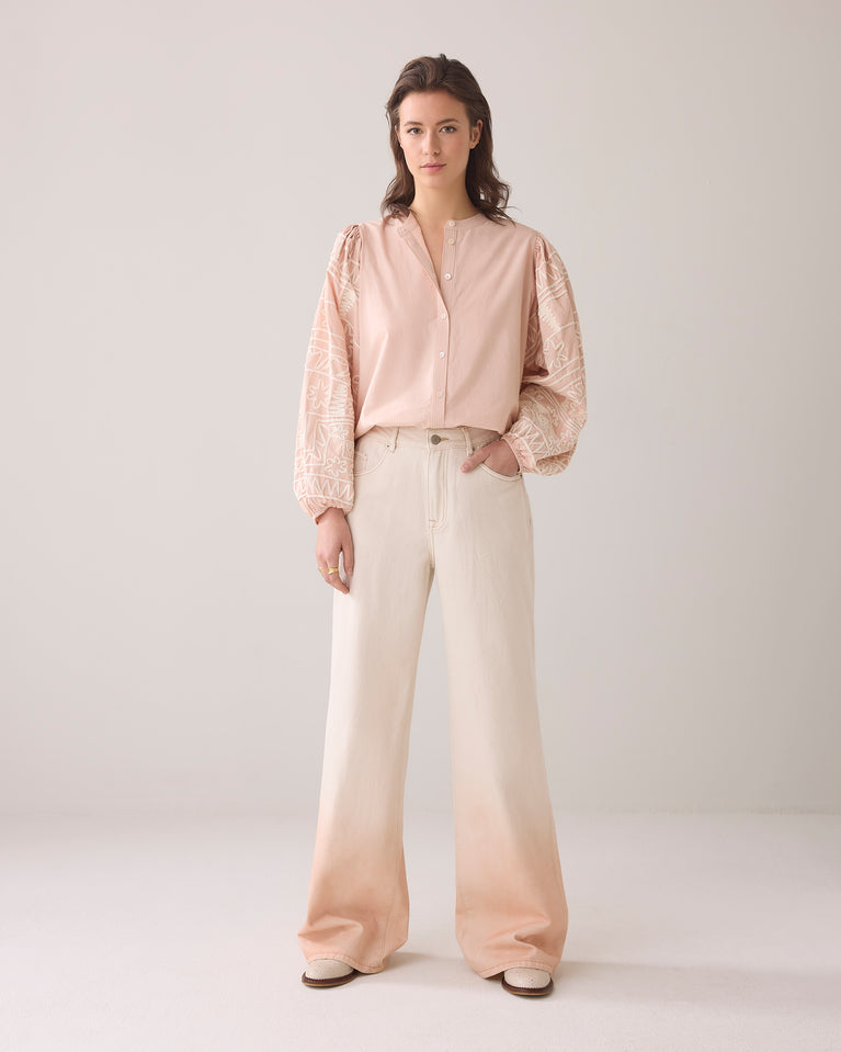 summum Zachte denim met wijde pijp