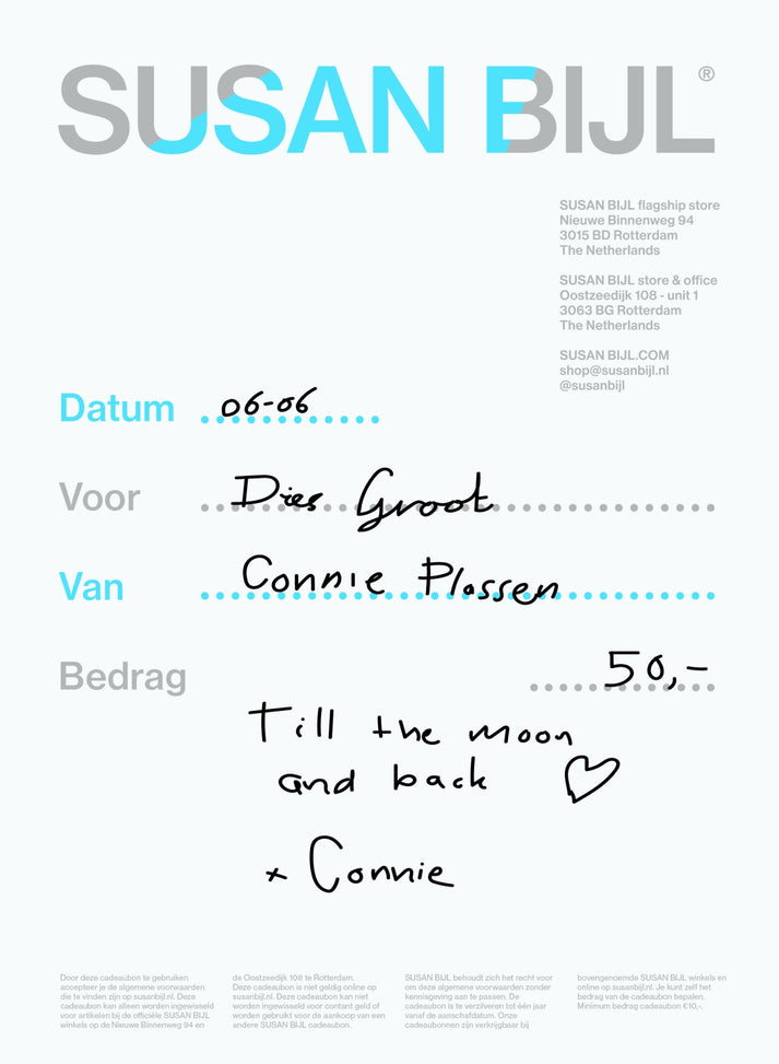 susan bijl Physical Gift Card - €50