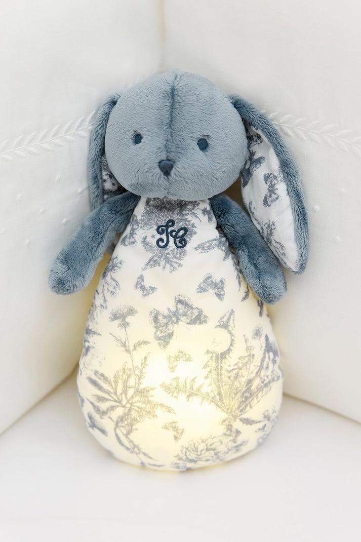 Tartine Et Chocolat Augustin The Rabbit Musical Night Light Gedrukt Toile De Jouy Blauw Lichtgrijs
