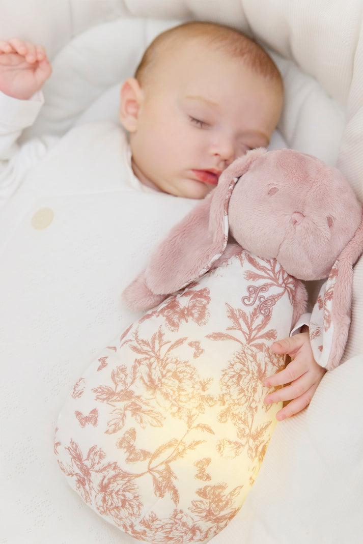 Tartine Et Chocolat Augustin The Rabbit Musical Night Light Gedrukt Toile De Jouy Roze Lichtgrijs