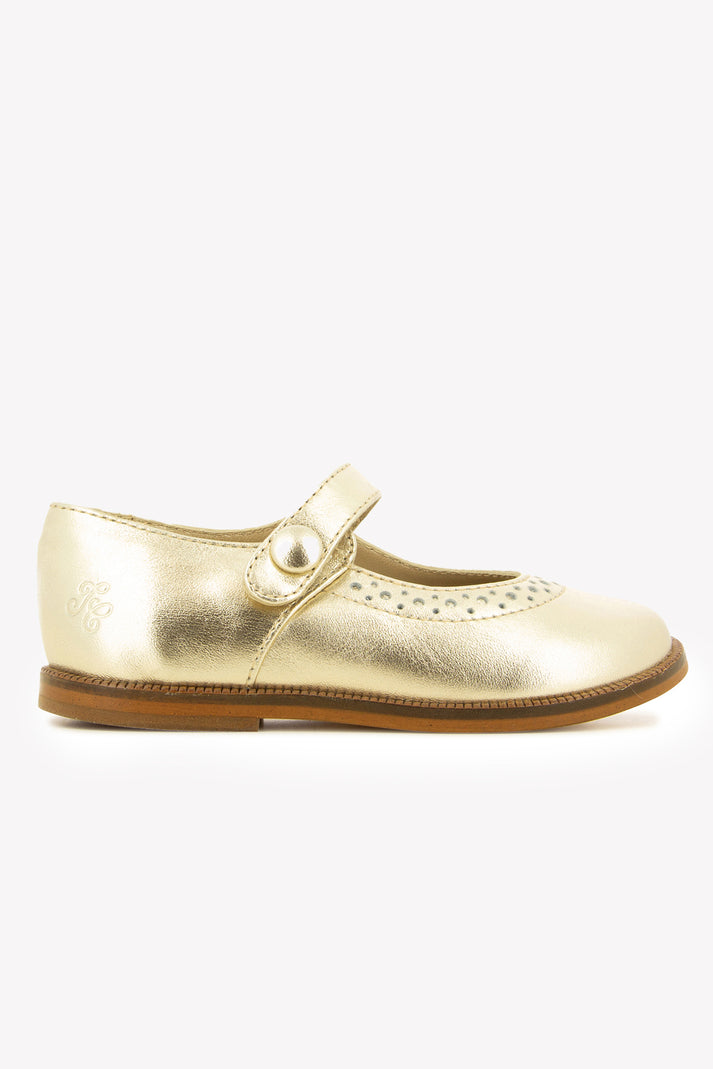 Tartine Et Chocolat Baby's Openwork Gold Leather Goud