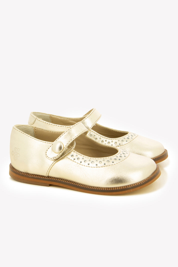 Tartine Et Chocolat Baby's Openwork Gold Leather Goud