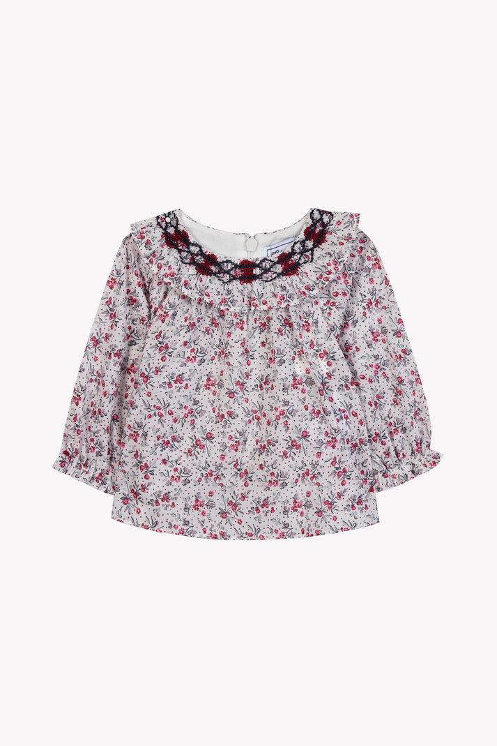 tartine et chocolat Blouse Ecru Gedruktbloemrijk Moeder -of -Pearl