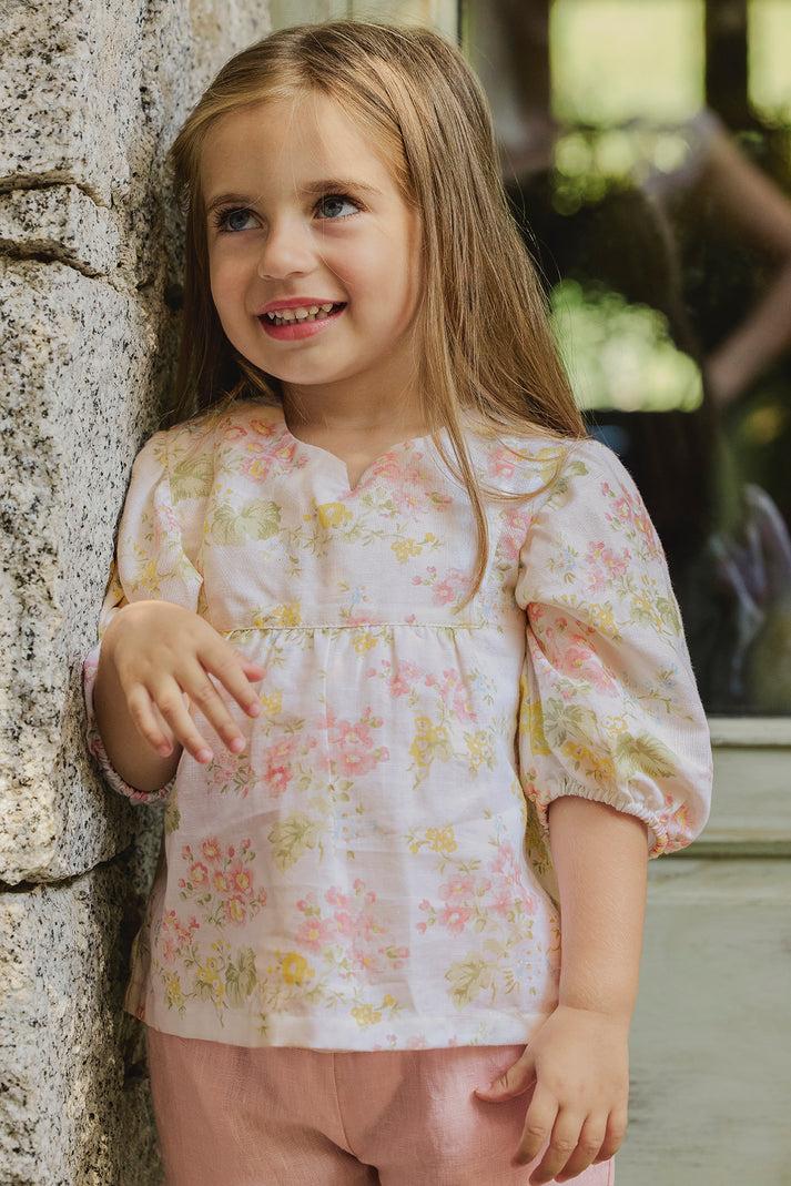 tartine et chocolat Blouse ecru Linnen Gedruktbloemrijk Ecru