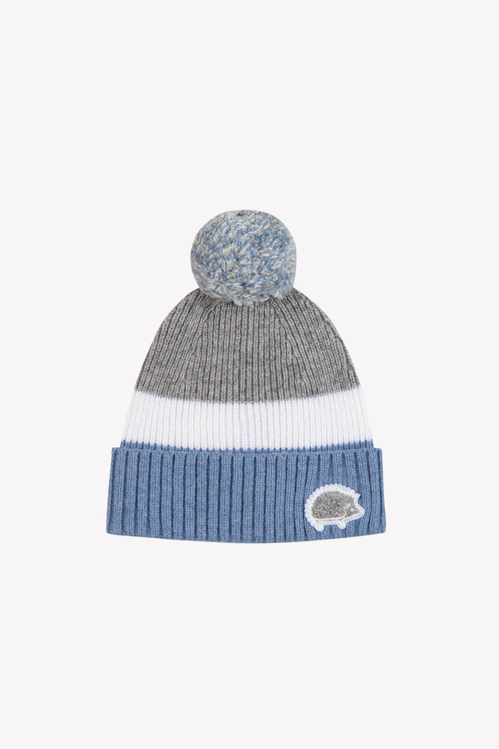 tartine et chocolat Bonnet Blauw Grijse Pompom Navy