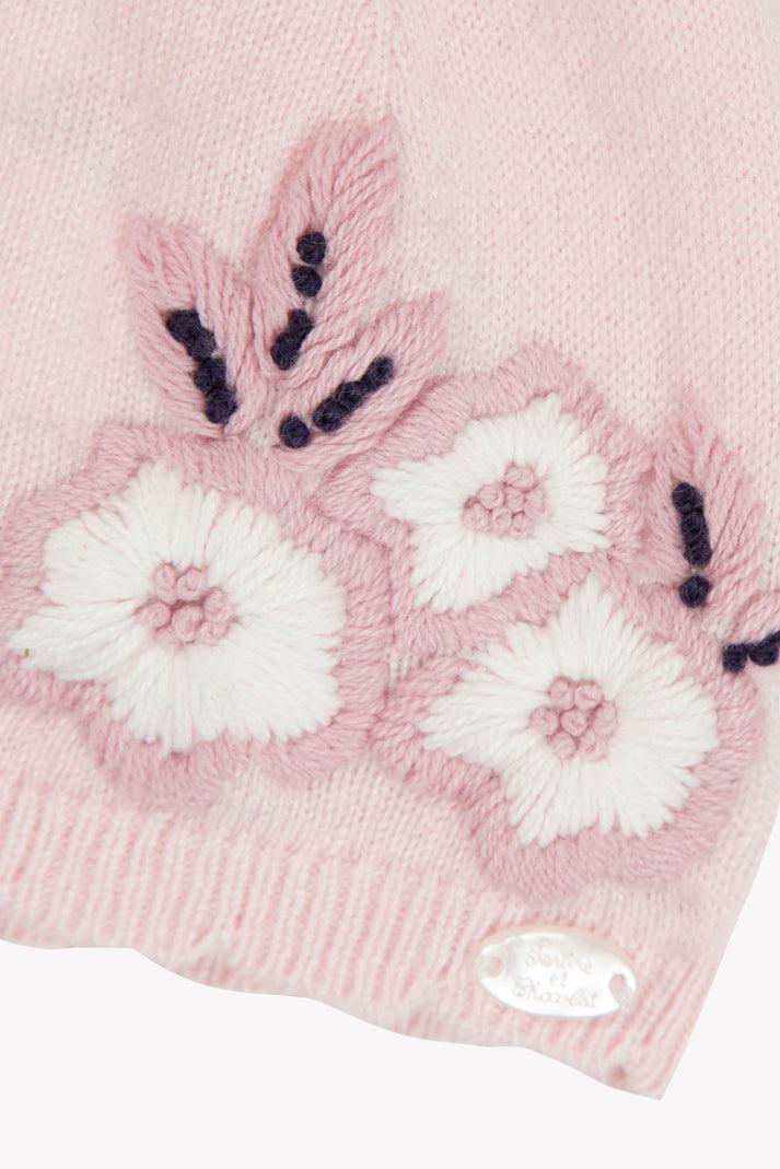 Tartine Et Chocolat Bonnet Lichtroze Borduurwerk Bloemen Moeder -of -Pearl