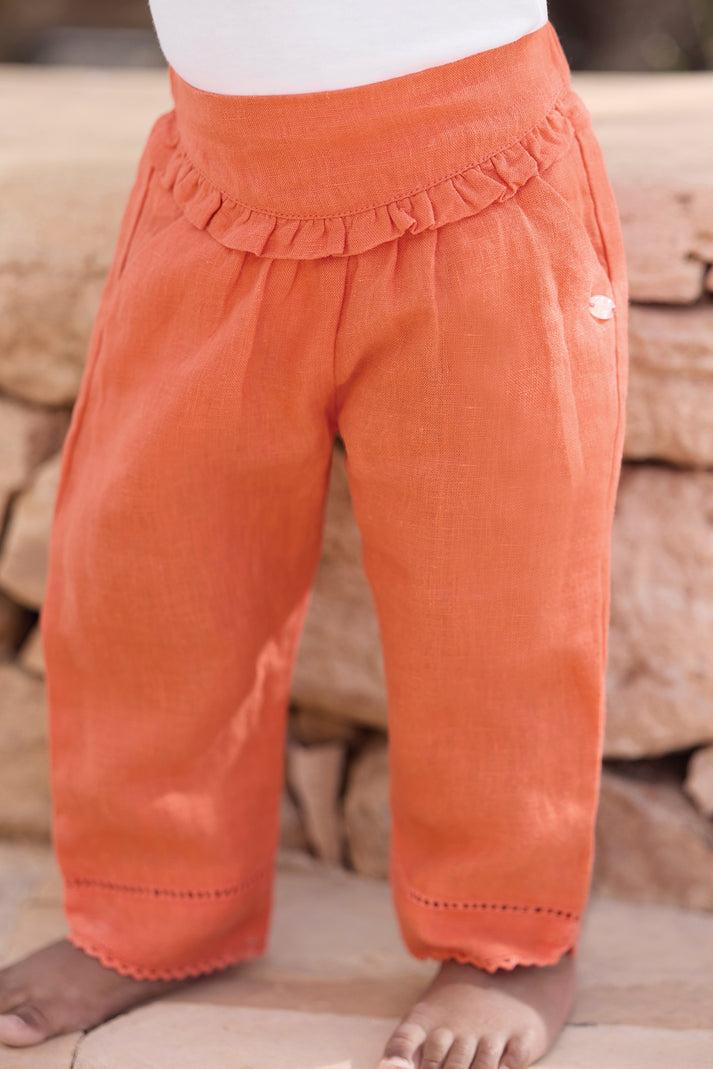 tartine et chocolat Broek coquelicot Linnen Openwork -details verstandig