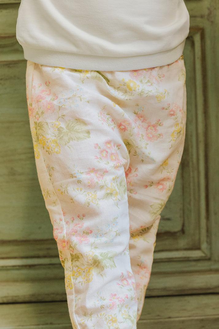 tartine et chocolat Broek ecru Linnen bloemrijk Ecru