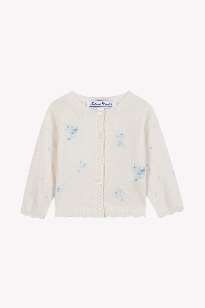tartine et chocolat Cardigan Emerald Borduurwerk bloemen Smaragd