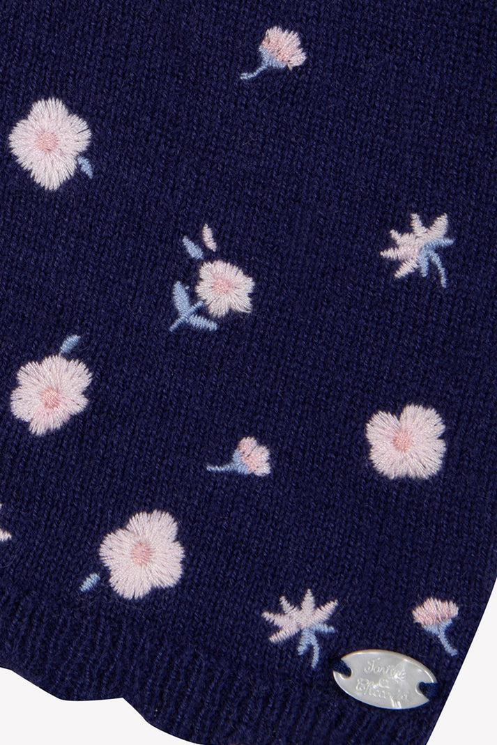 Tartine Et Chocolat Cardigan Myosotis Borduurwerk Lichtroze Moeder -of -Pearl